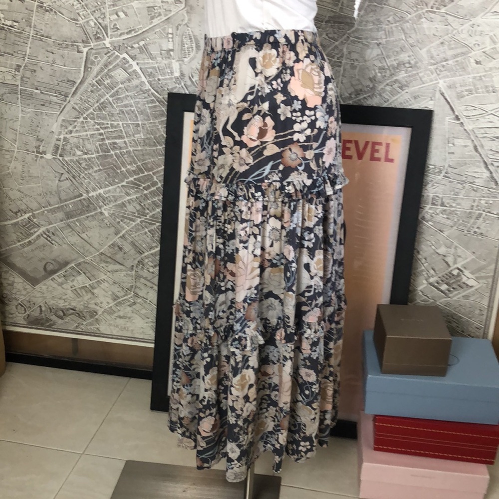 SPELL & THE GYPSY Collective Floral Maxi Skirt - Black and Cream Size M/L - Picture 6 of 11